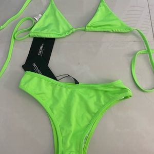 Neon green pretty little thing swimsuit NWT